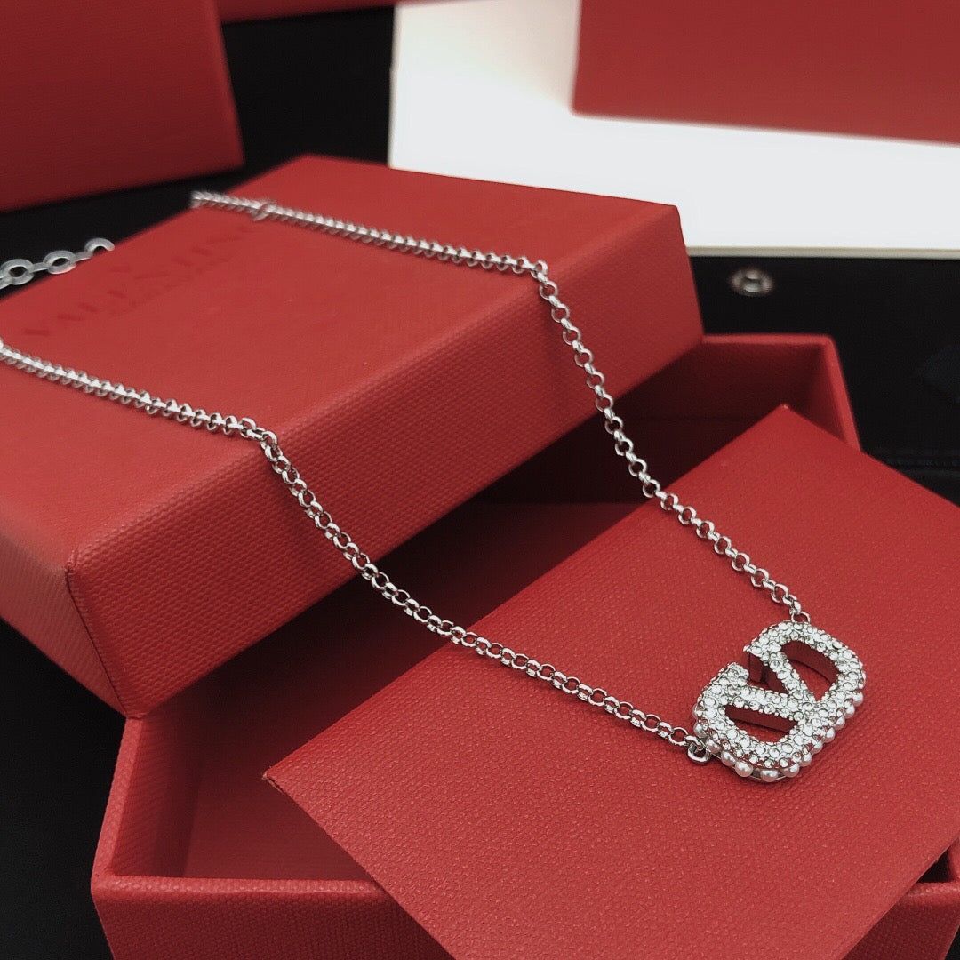Signature Emblem Pendant Necklace in Gold-Tone – Design 06 main product view