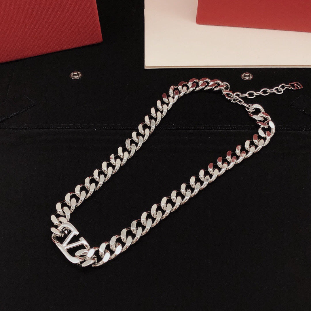 Signature Emblem Pendant Necklace in Gold-Tone – Design 05 styled detail