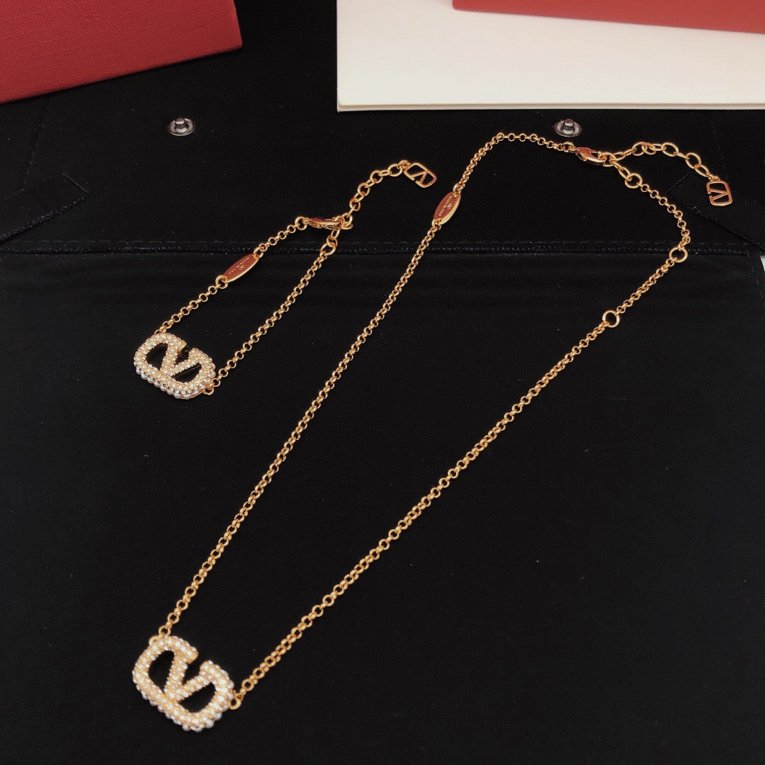Signature Emblem Pendant Necklace in Gold-Tone – Design 12 detail view