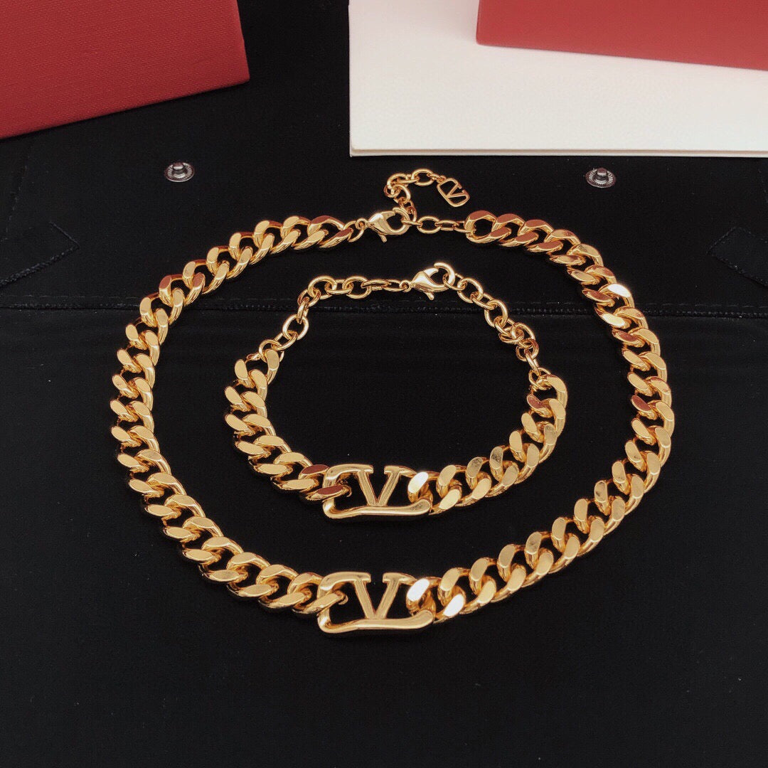 Signature Emblem Pendant Necklace in Gold-Tone – Design 11 styled detail