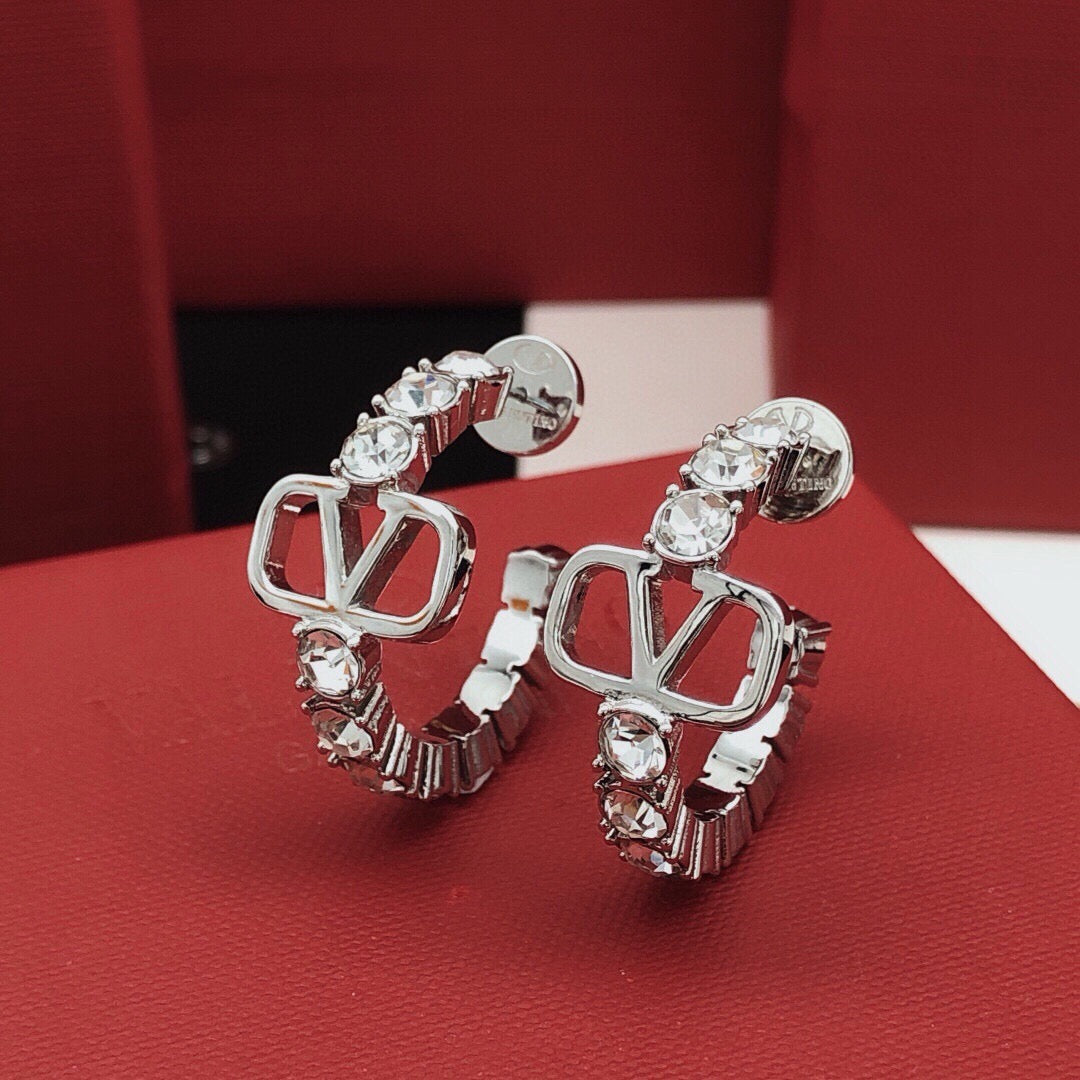 Moon Crystal-Accent Statement Earrings – Design 06 detail view