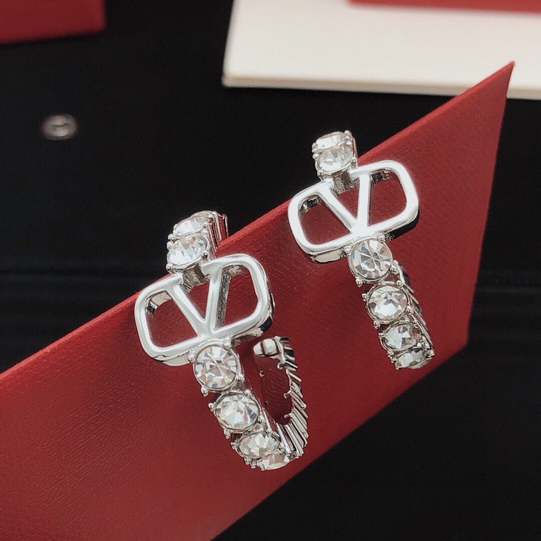 Moon Crystal-Accent Statement Earrings – Design 08 close-up view