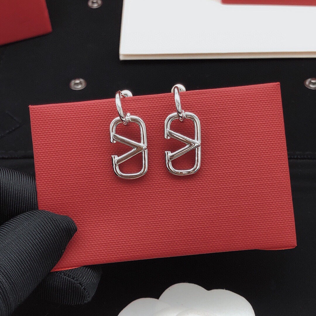 Signature Emblem Drop Earrings in Gold-Tone – Design 09 front view
