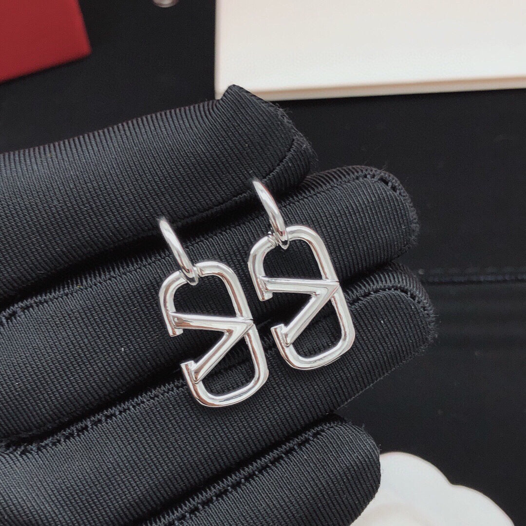 Signature Emblem Drop Earrings in Gold-Tone – Design 05 main product view