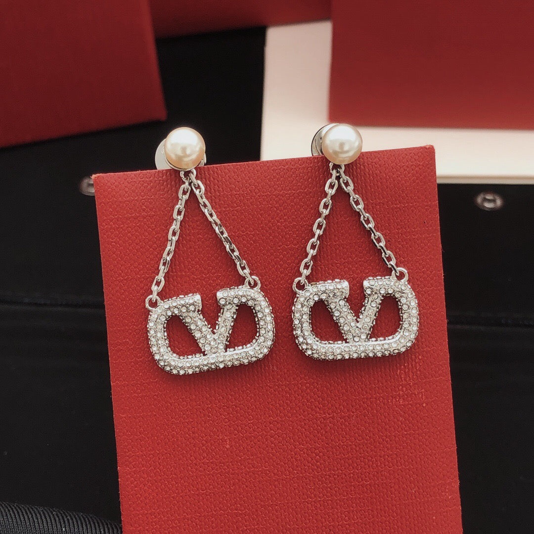 Signature Emblem Crystal-Accent Stud Earrings – Design 19 front view