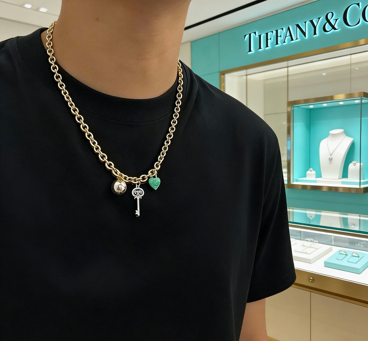 Signature Motif Pendant Necklace in Silver-Tone – Design 65 main product view