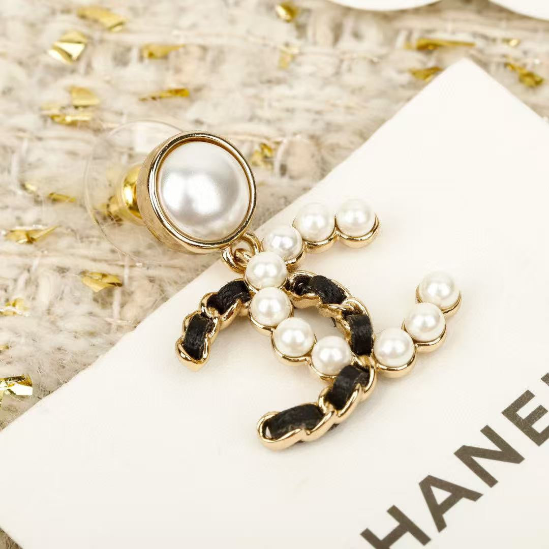 Signature Emblem Crystal-Accent Stud Earrings – Red Detail – Design 009 styled product view