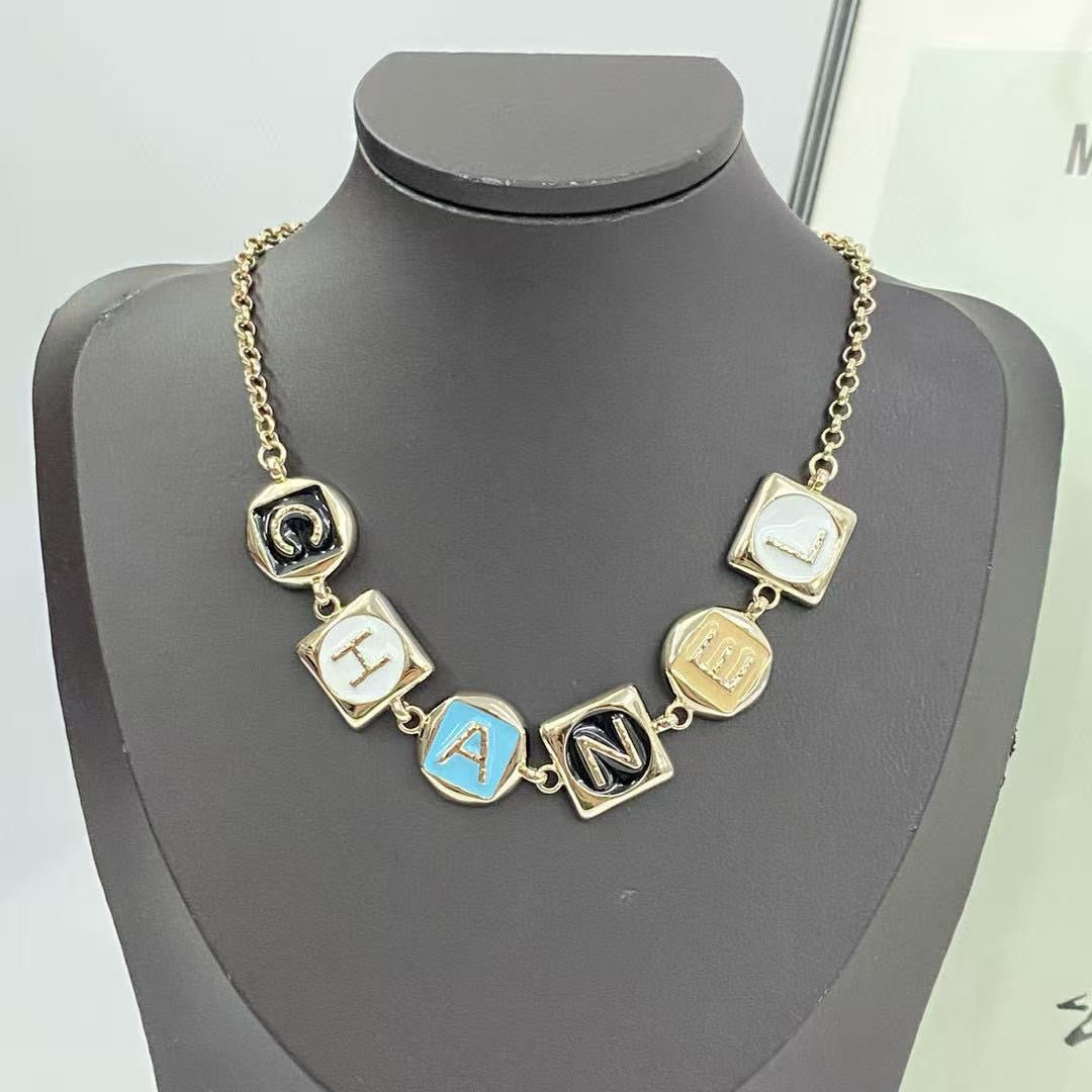 Letter Pendant Necklace in Polished Metal-Tone – Design 024 main product view