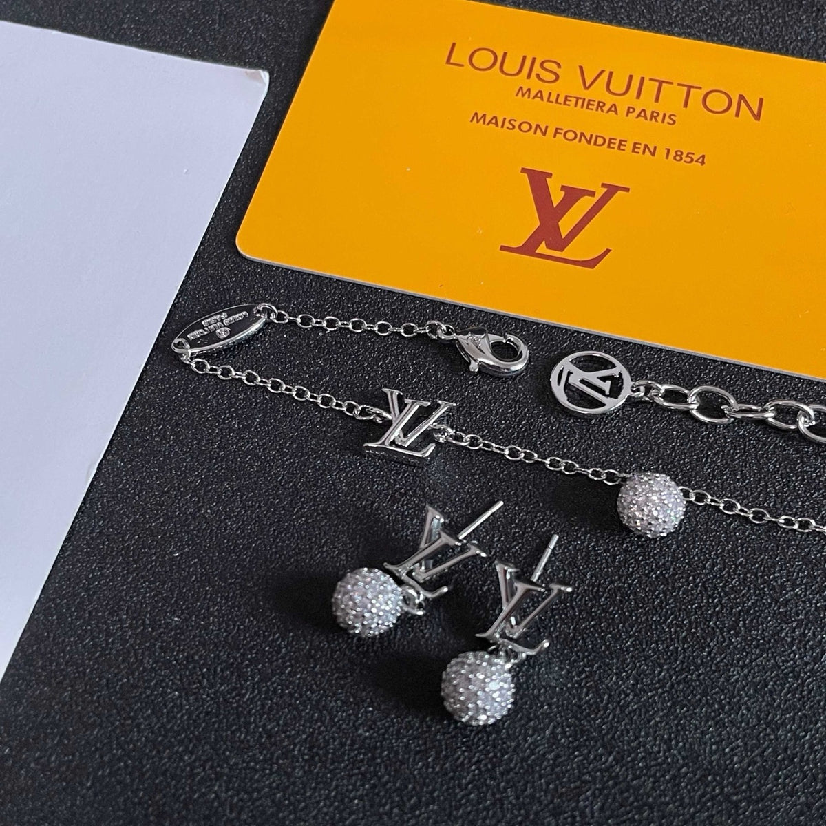 Letter Emblem Bracelet in Polished Metal-Tone – Design 010 front product view