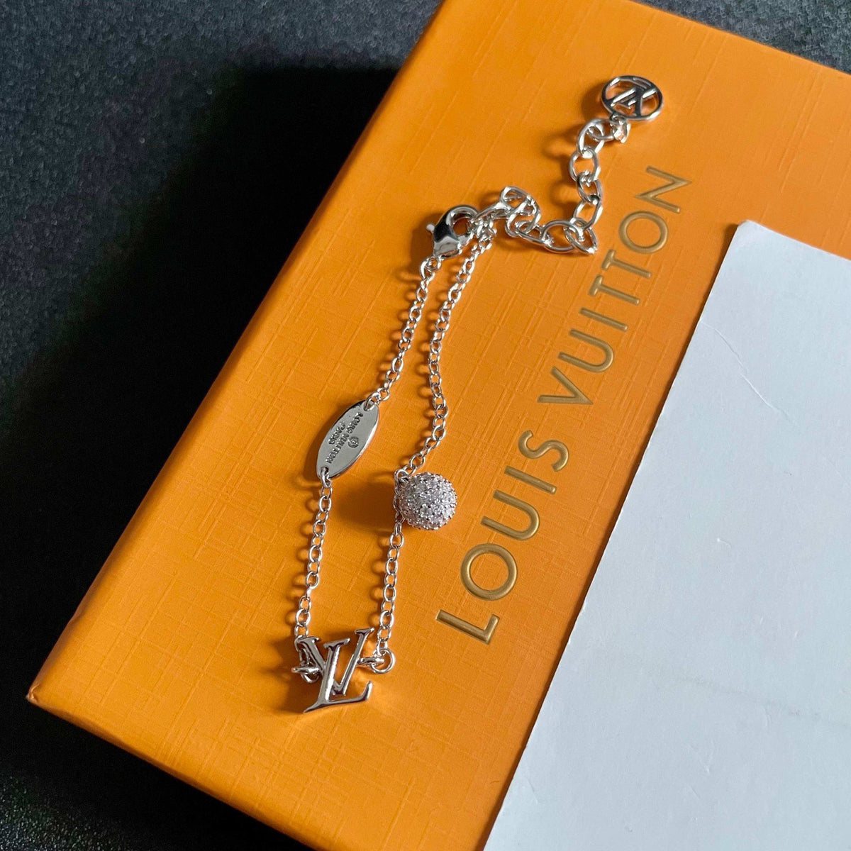 Letter Emblem Bracelet in Polished Metal-Tone – Design 010 main product view