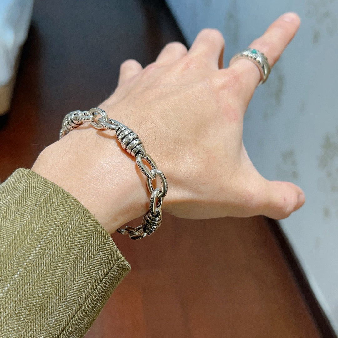 Floral Bracelet in Polished Metal-Tone – Design 016 main product view