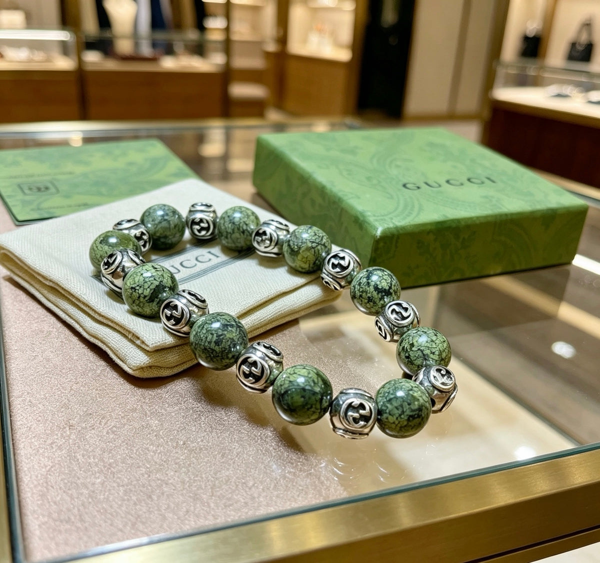 Double-G Emblem Bracelet in Polished Metal-Tone – Design 018 styled product view