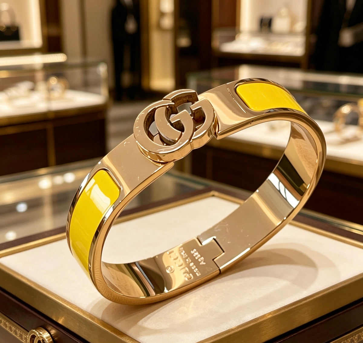 Double-G Emblem Bangle in Gold-Tone – Design 012 front product view