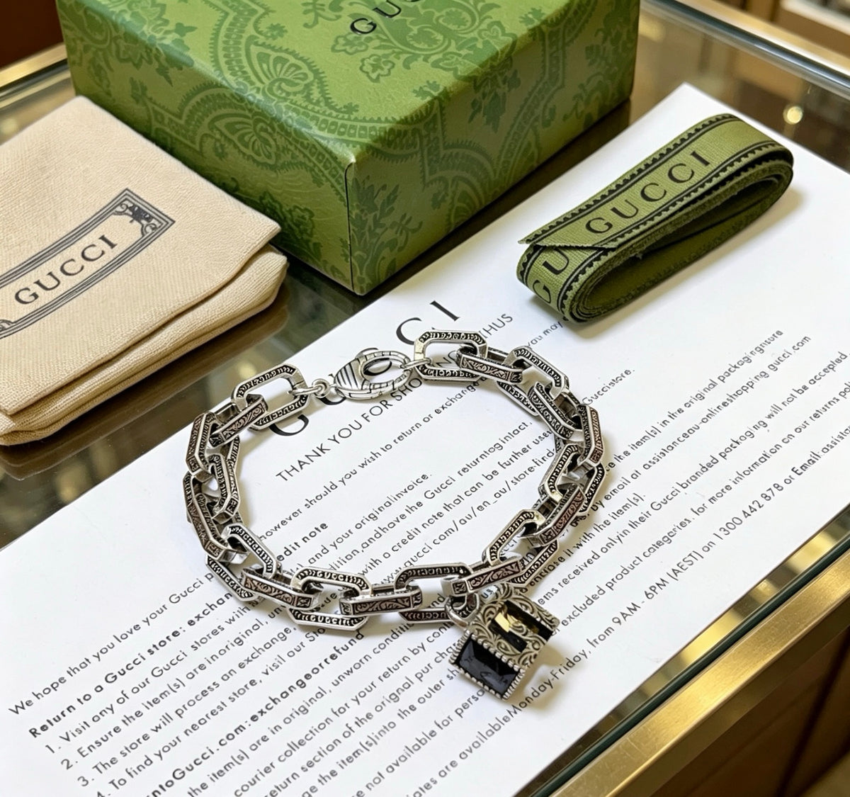Geometric Emblem Bracelet in Polished Metal-Tone – Design 077 main product view