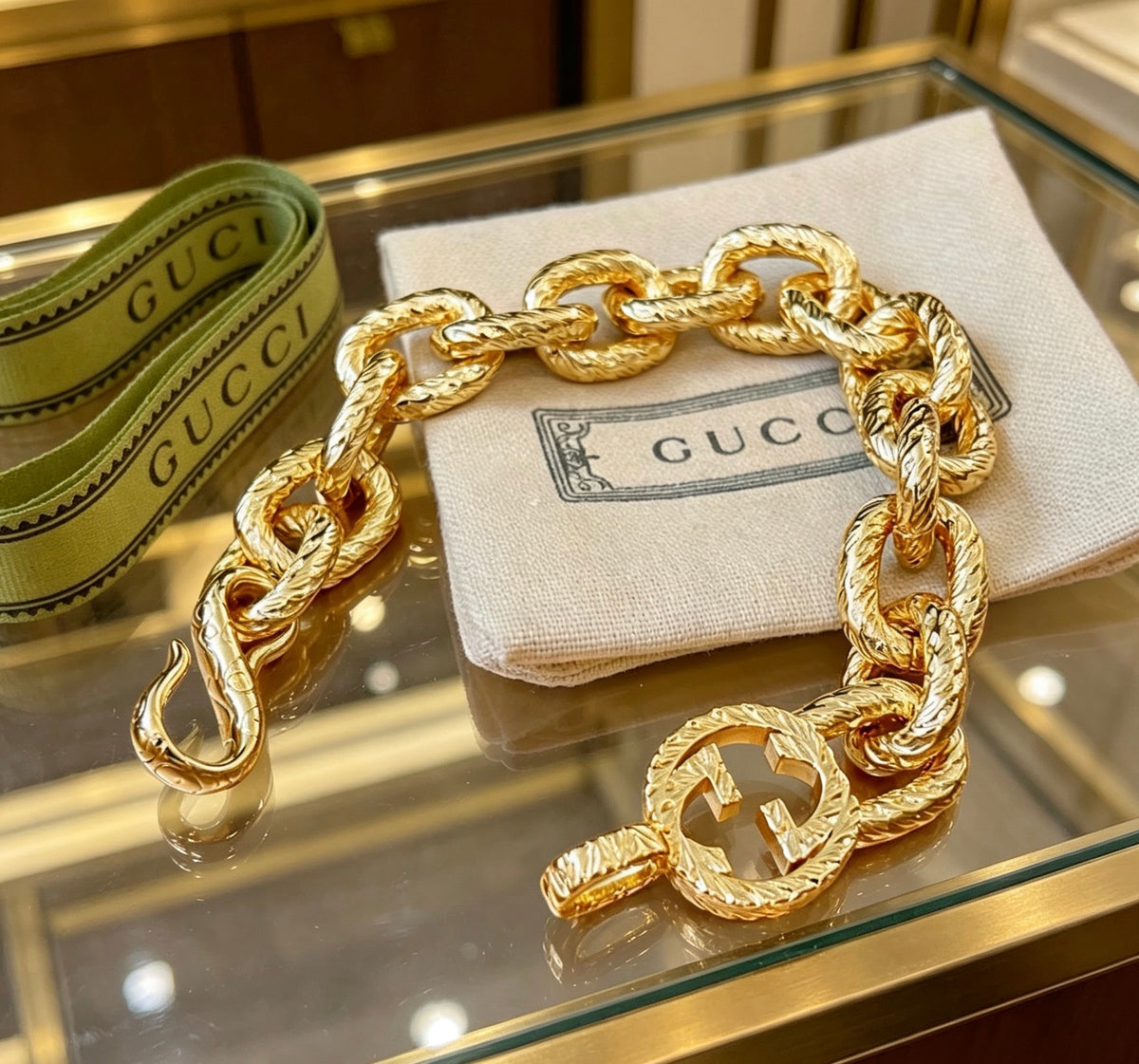 Geometric Emblem Bracelet in Gold-Tone – Design 004 main product view