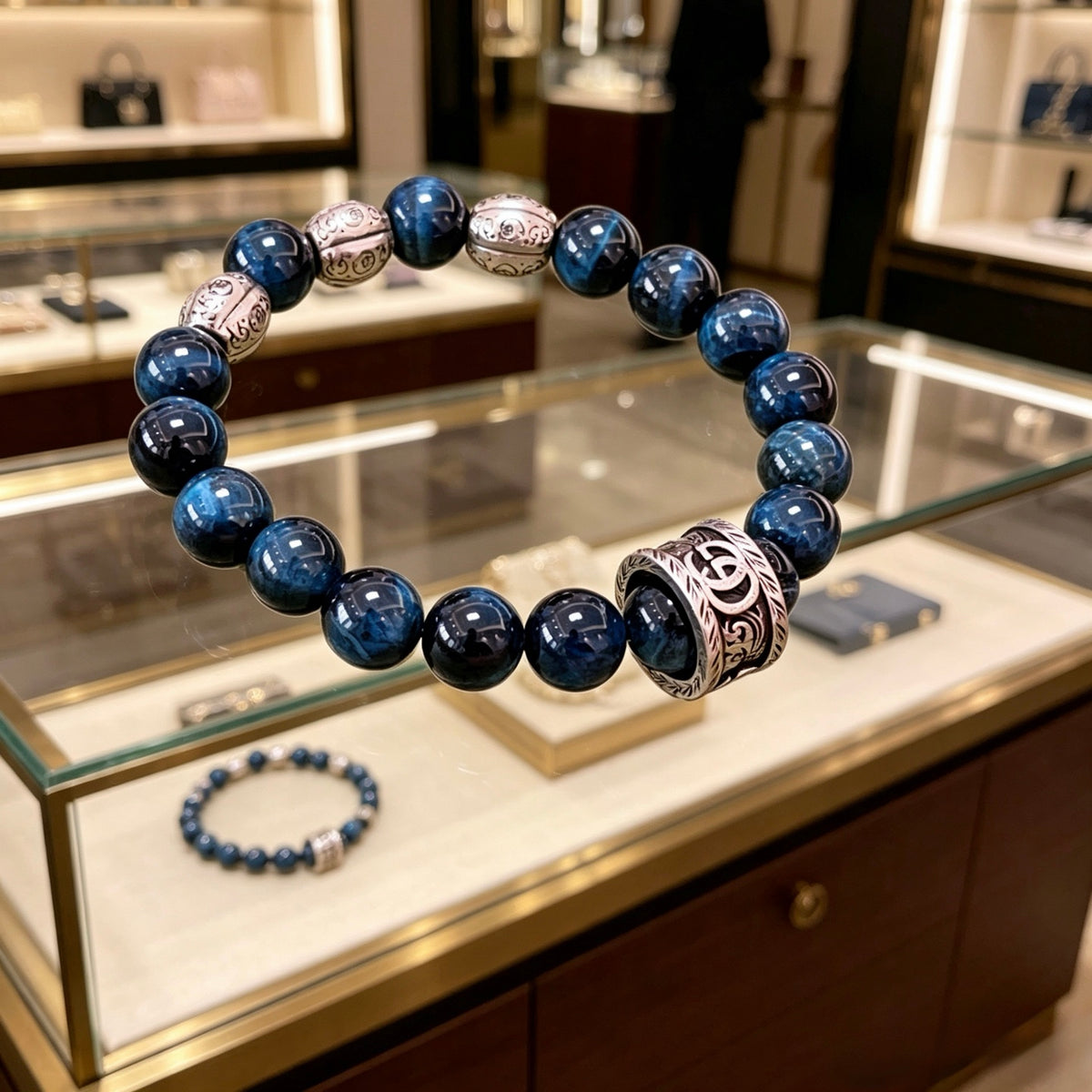 Double-G Emblem Bracelet in Polished Metal-Tone – Design 017 detail view