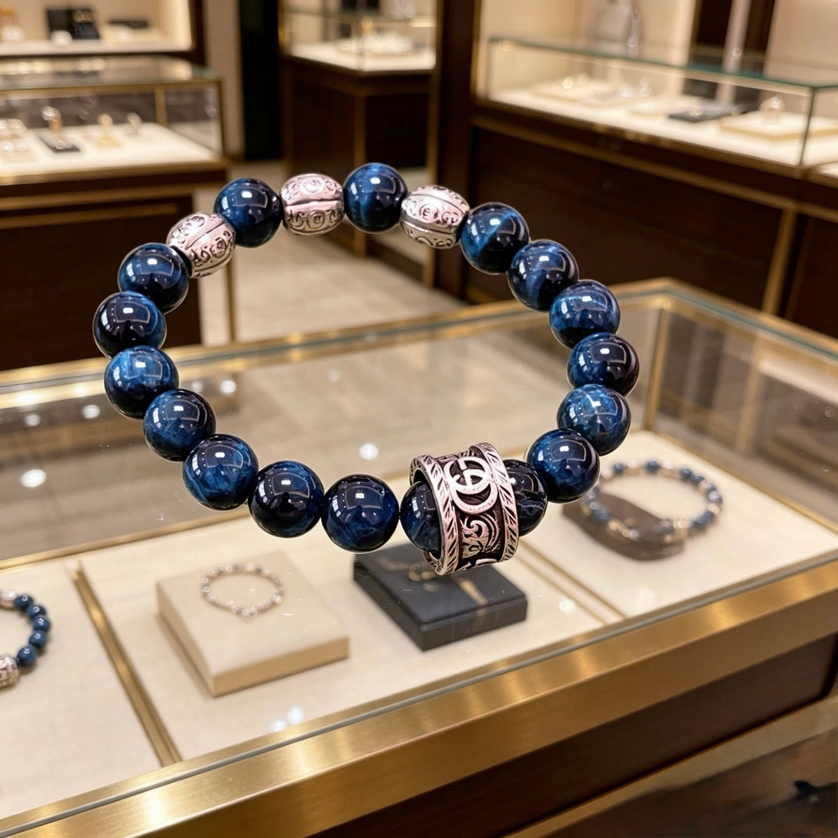 Double-G Emblem Bracelet in Polished Metal-Tone – Design 017 styled product view