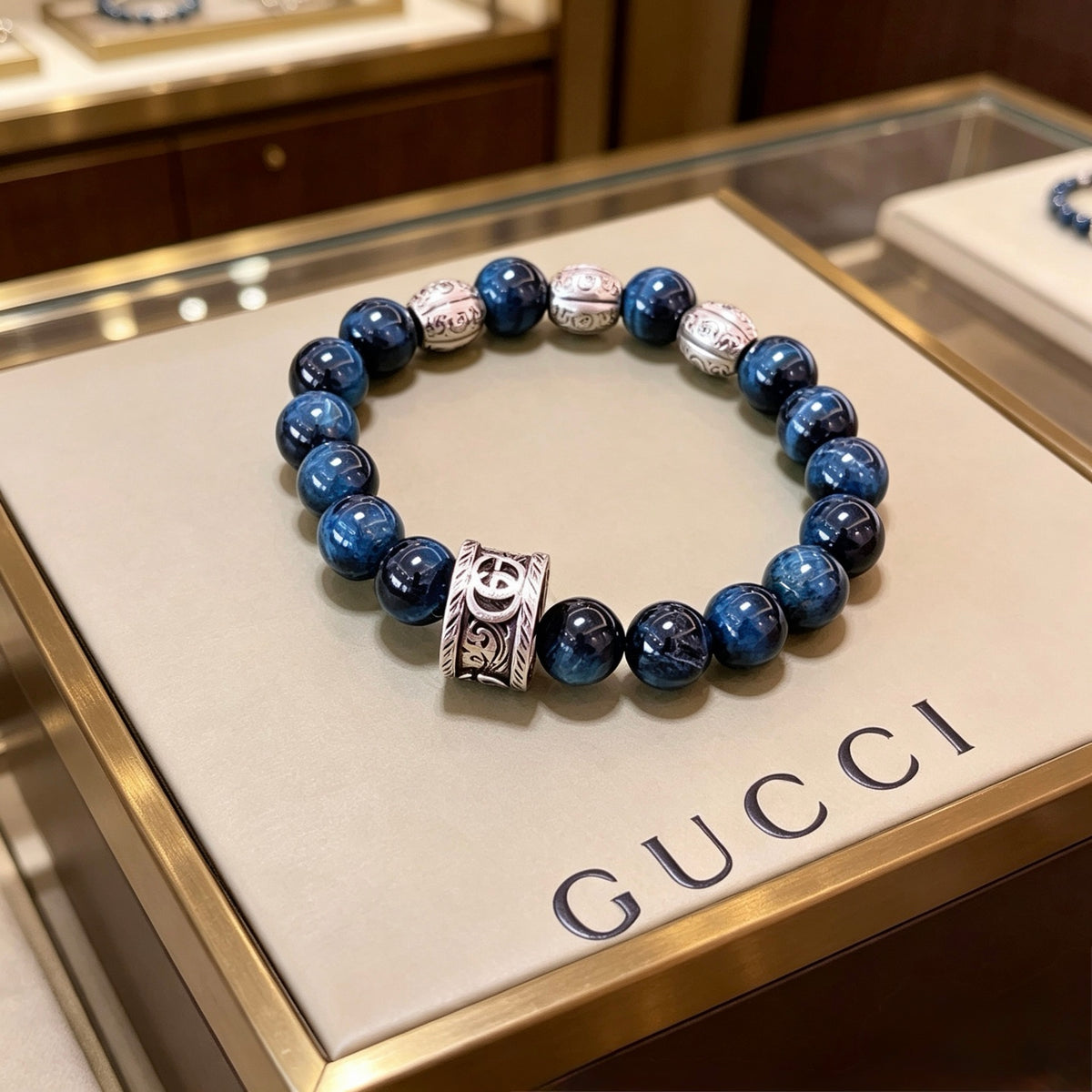 Double-G Emblem Bracelet in Polished Metal-Tone – Design 017 front product view