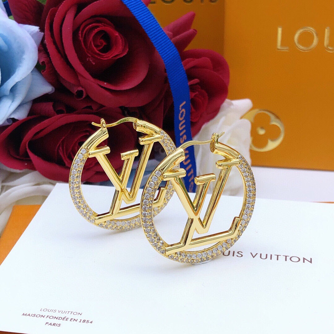 Round Statement Earrings in Silver-Tone – Silver Detail – Design 002 front product view
