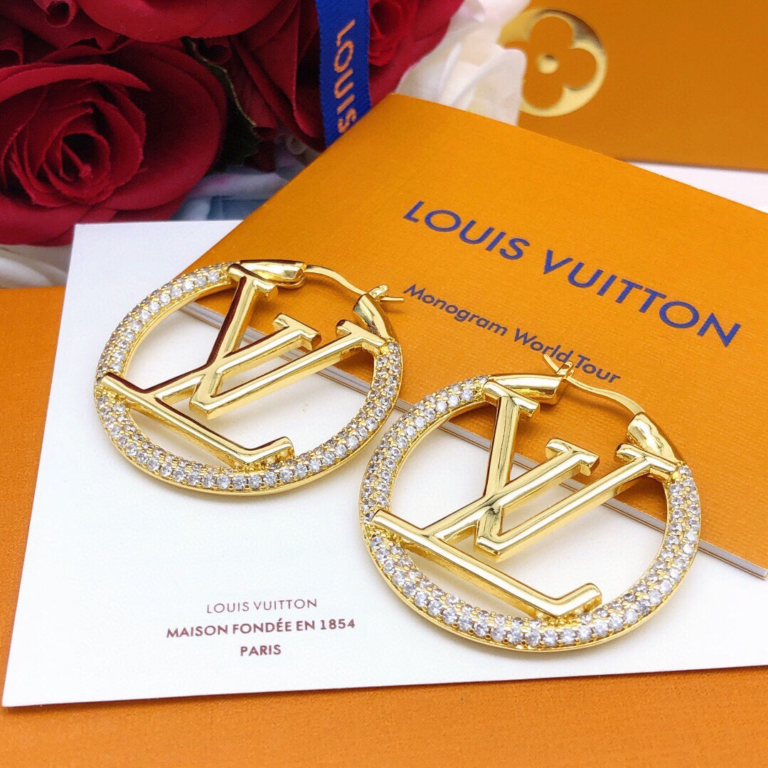 Round Statement Earrings in Silver-Tone – Silver Detail – Design 002 styled product view