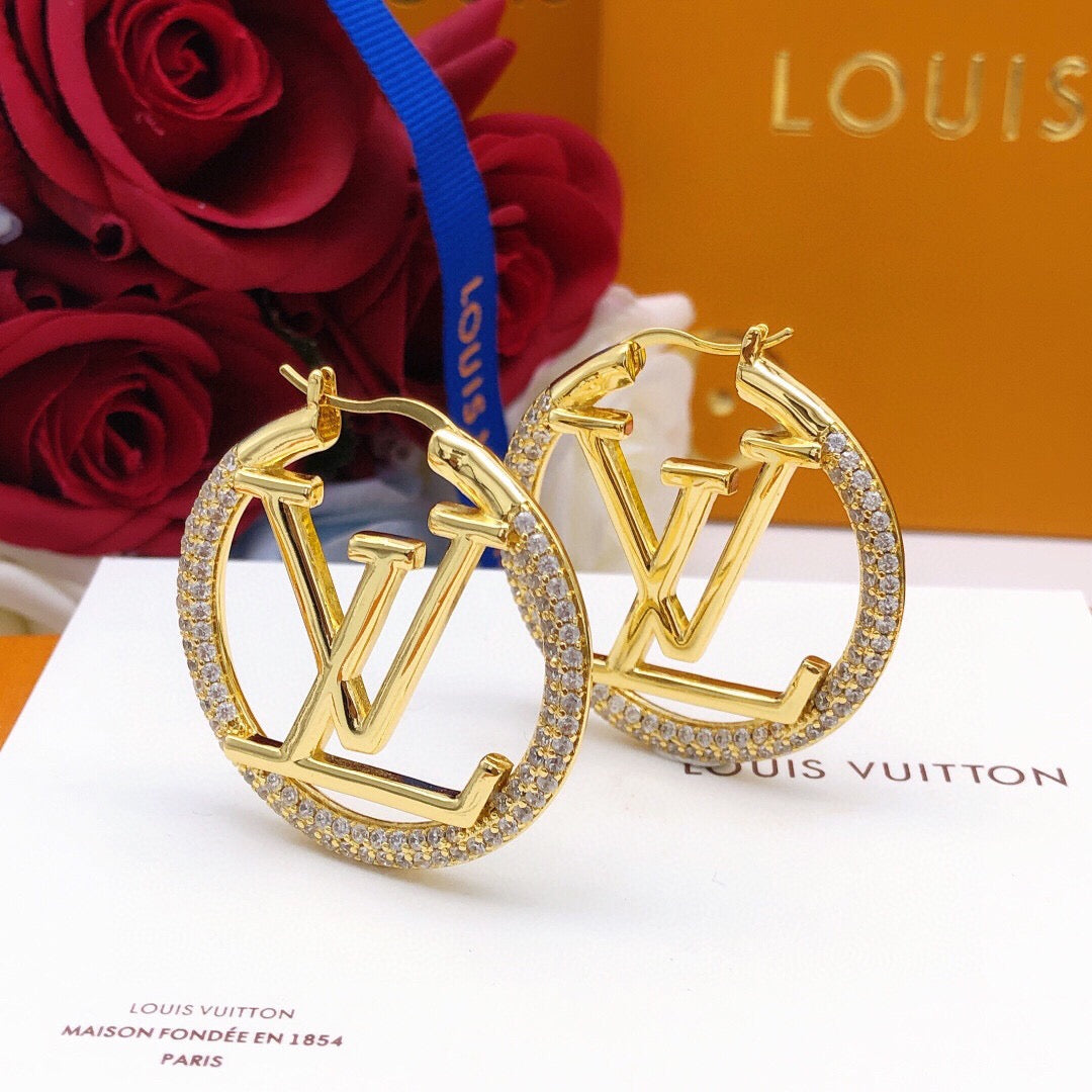 Round Statement Earrings in Silver-Tone – Silver Detail – Design 002 main product view