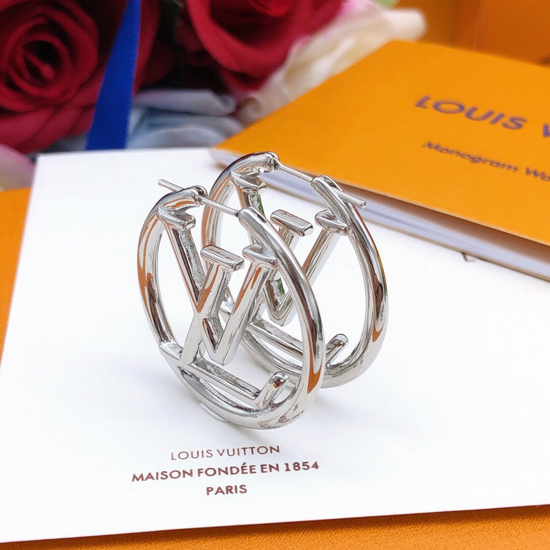 Round Statement Earrings in Gold-Tone – Design 009 front product view