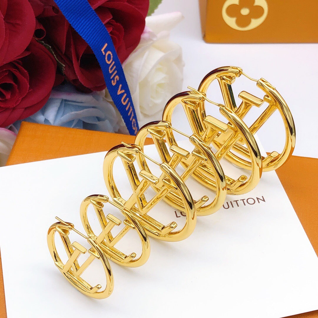 Round Statement Earrings in Gold-Tone – Design 008 styled product view