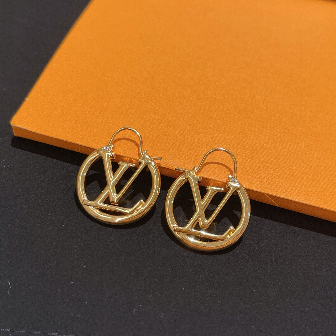 Round Statement Earrings in Gold-Tone – Design 007 main product view