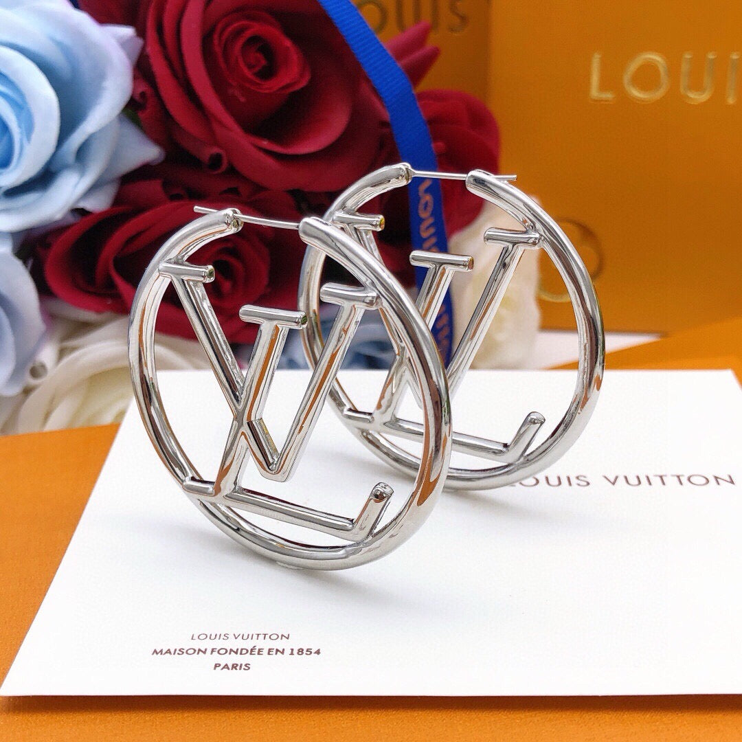 Round Statement Earrings in Gold-Tone – Design 006 styled product view