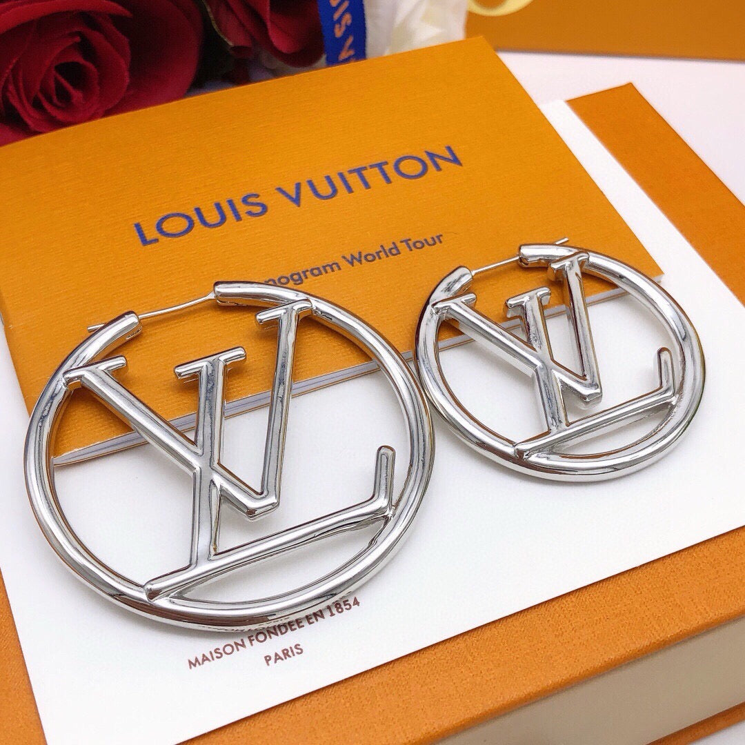 Round Statement Earrings in Gold-Tone – Design 006 side detail