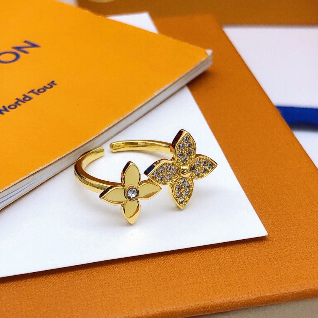 Geometric Emblem Statement Ring in Gold-Tone – Design 007 styled product view