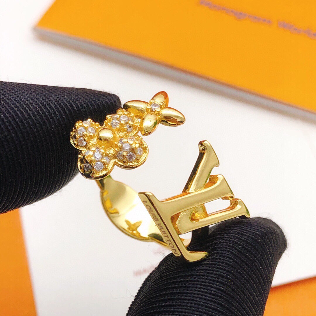 Floral Statement Ring in Gold-Tone – Design 001 styled product view