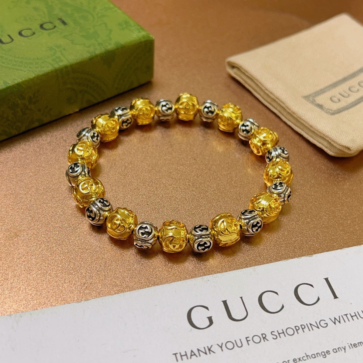 Double-G Emblem Bracelet in Polished Metal-Tone – Design 010 main product view