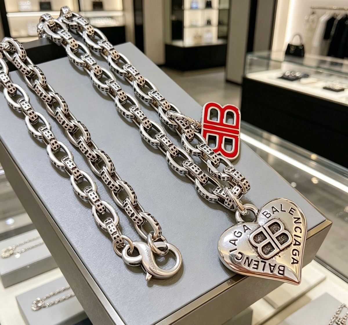 Geometric Emblem Pendant Necklace in Polished Metal-Tone – Vintage Detail – Design 055 main product view