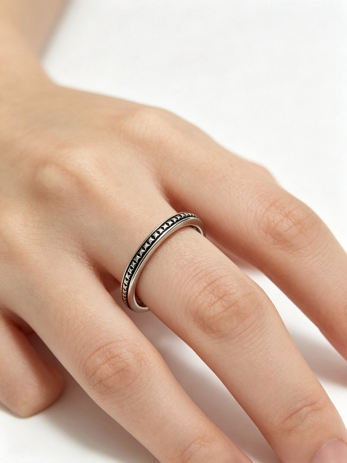 Signature Emblem Statement Ring in Polished Metal-Tone – Design 011 front product view