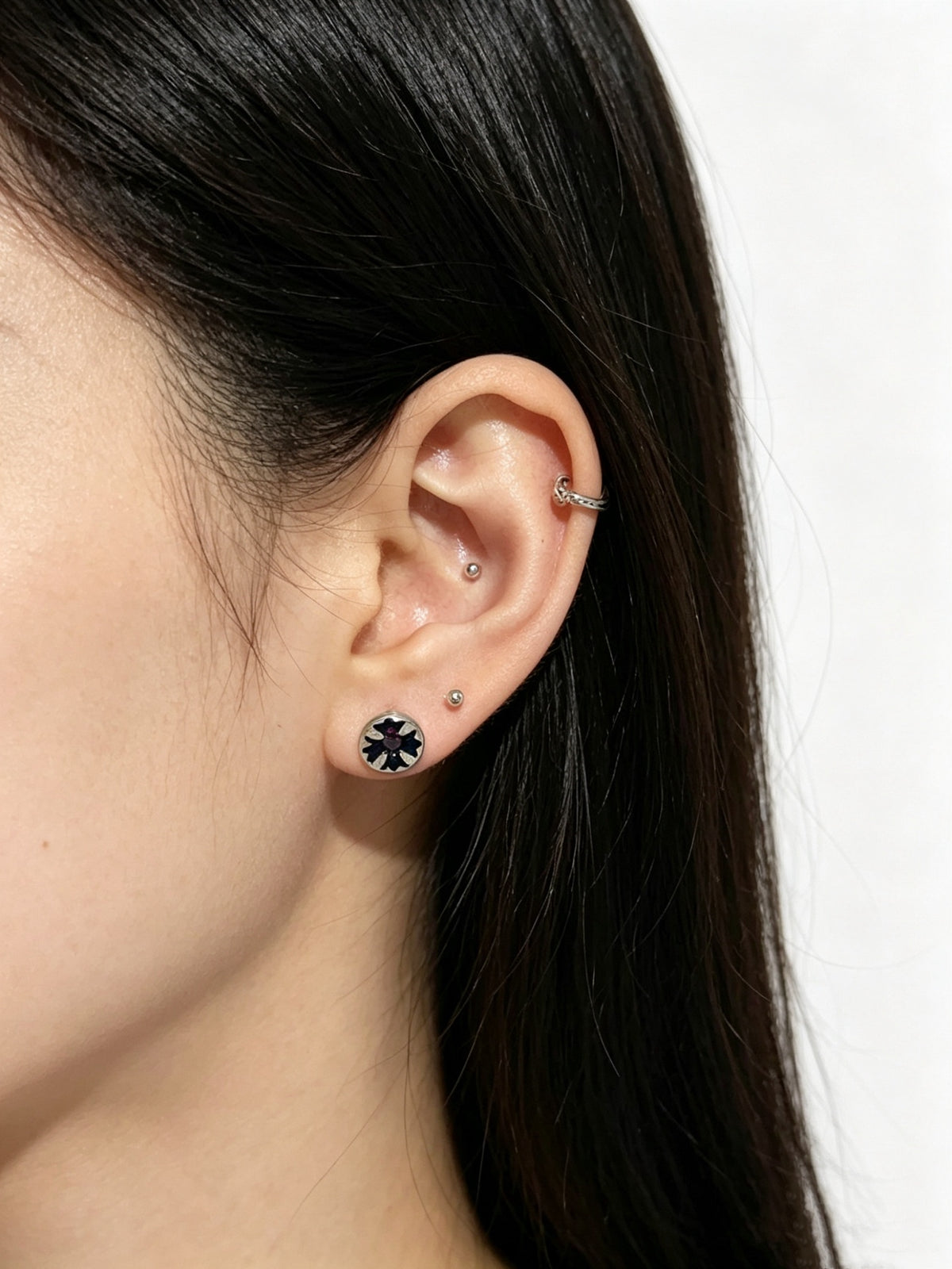 Cross Statement Earrings in Metal-Tone – Design 02 detail view