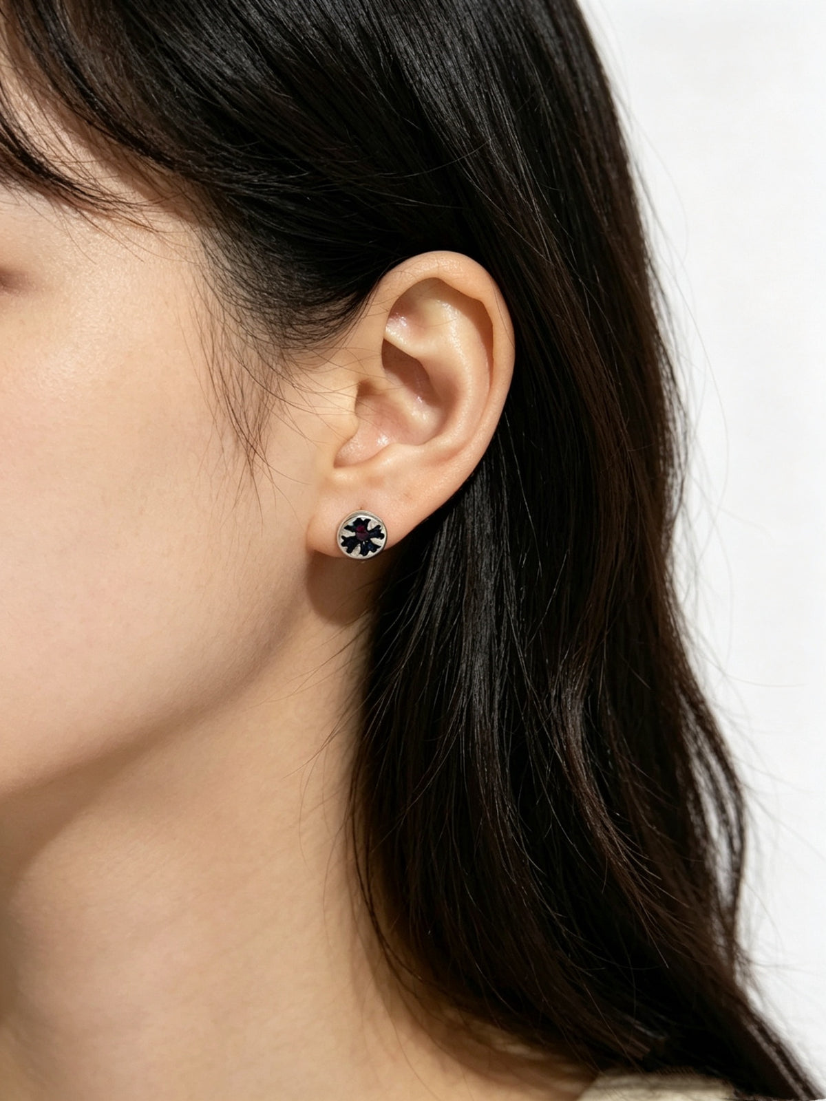 Signature Emblem Statement Earrings in Polished Metal-Tone – Design 005 main product view