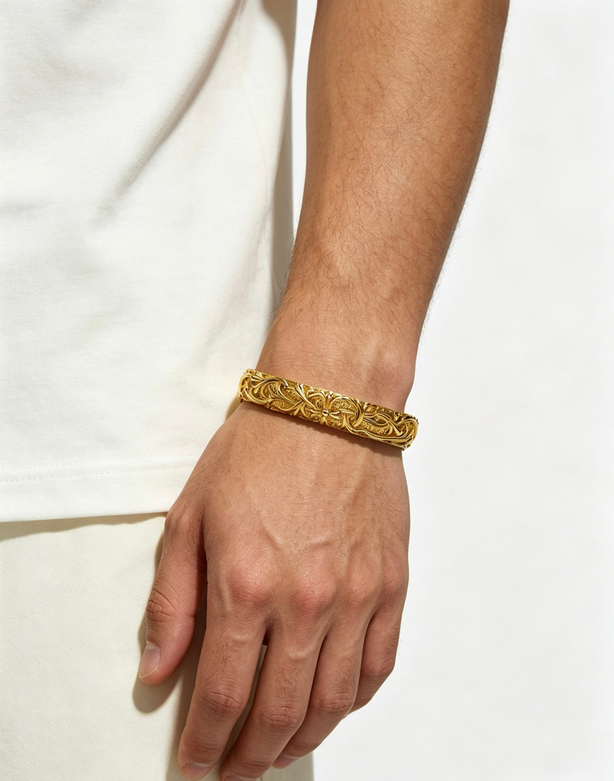 Cross Statement Bracelet in Metal-Tone – Design 03 front product view