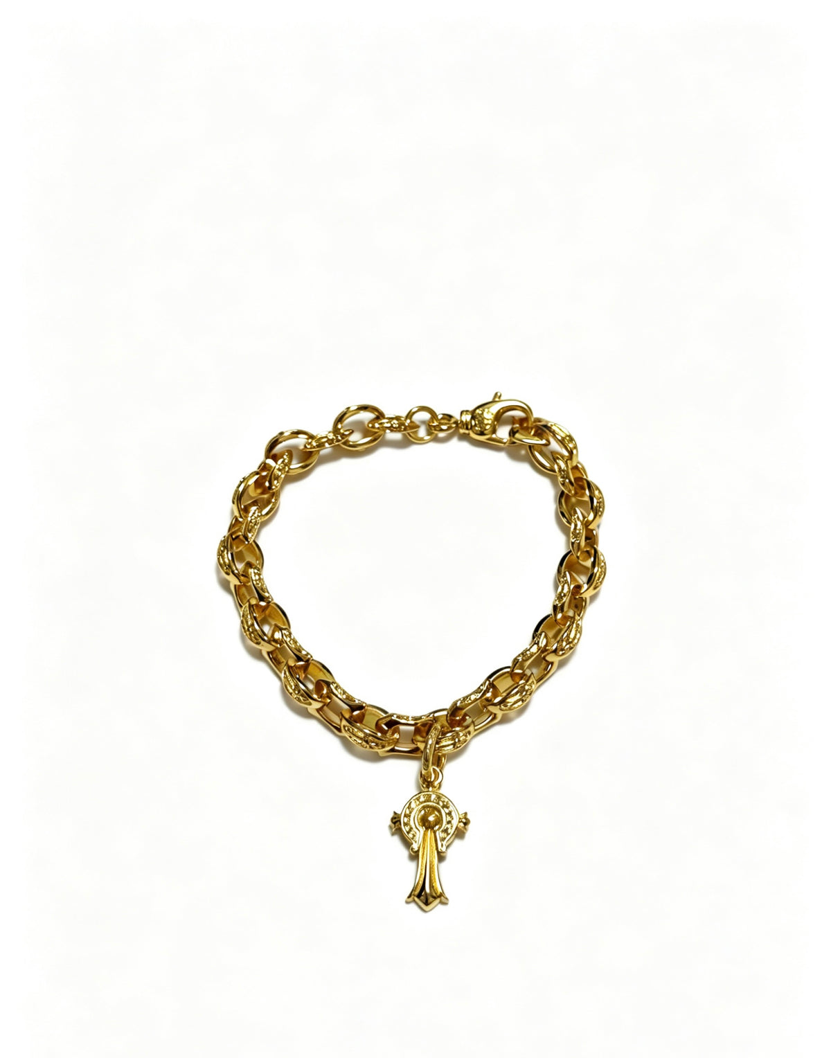 Signature Emblem Bracelet in Polished Metal-Tone – Design 009 main product view