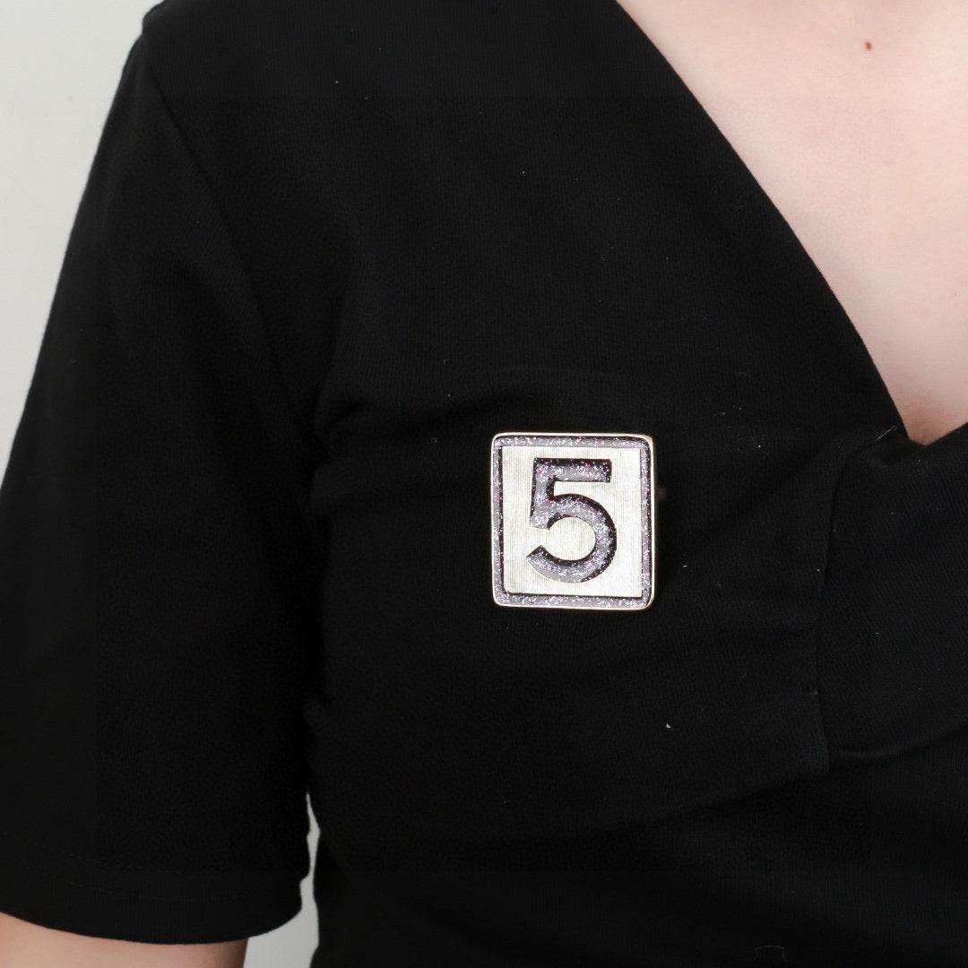 Signature Emblem Brooch in Polished Metal-Tone – Design 018 main product view