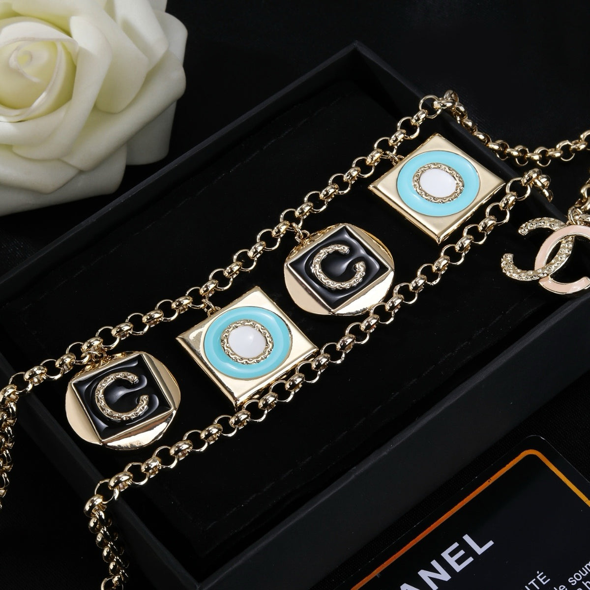 Signature Emblem Jewelry Accessory in Polished Metal-Tone – Design 018 styled product view