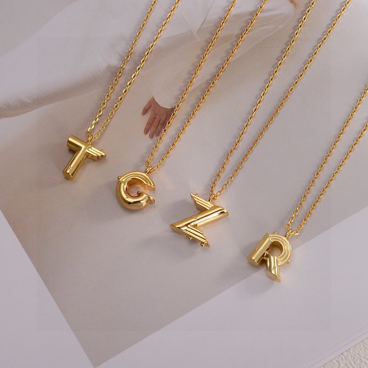 Geometric Emblem Pendant Necklace in Polished Metal-Tone – Design 009 detail view