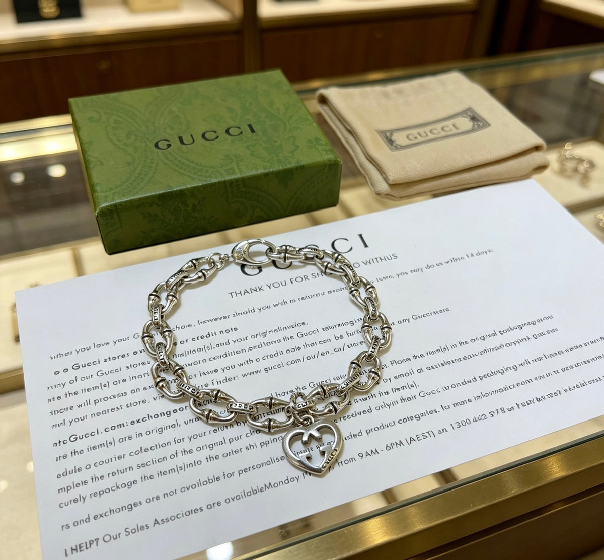 Floral Bracelet in Polished Metal-Tone – Design 002 front product view