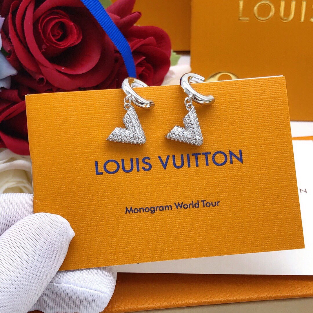 Geometric Emblem Statement Earrings in Silver-Tone – Silver Detail – Design 004 styled product view