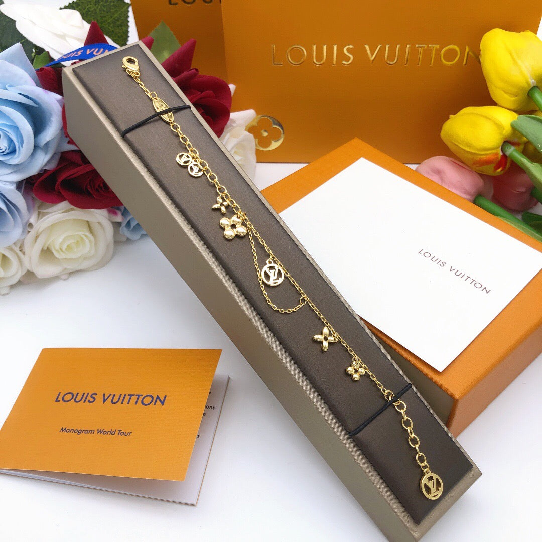 Floral Bracelet in Gold-Tone – Design 008 styled product view
