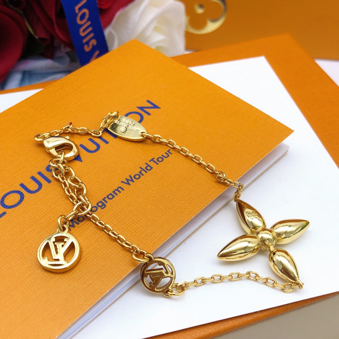 Geometric Emblem Bracelet in Gold-Tone – Design 051 styled product view