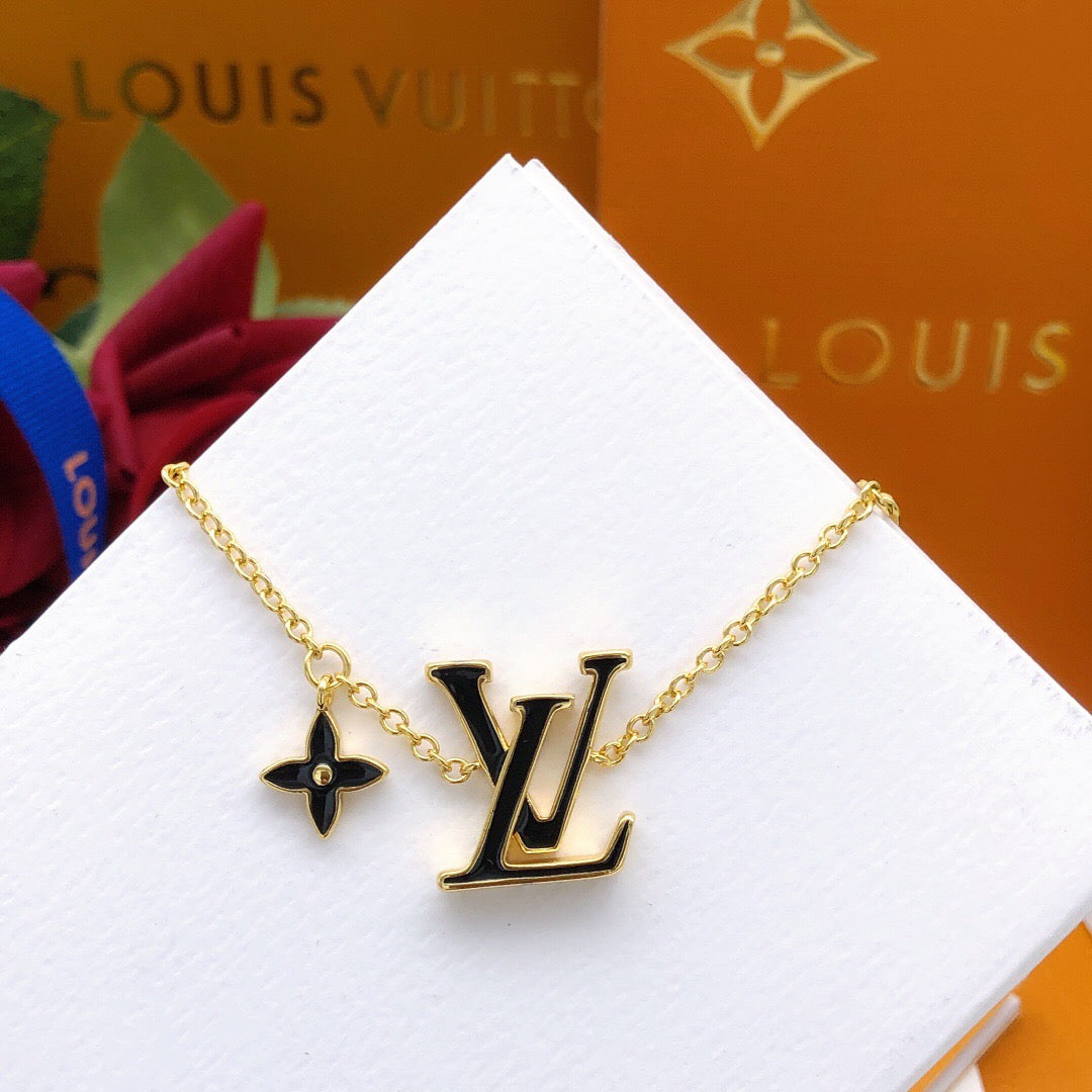 Geometric Emblem Bracelet in Gold-Tone – Black Detail – Design 003 main product view