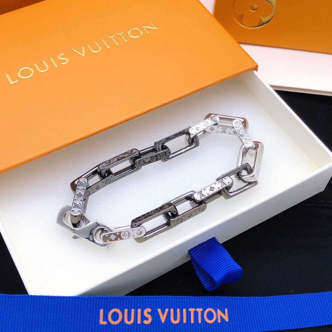 Geometric Emblem Bracelet in Polished Metal-Tone – Design 004 styled product view