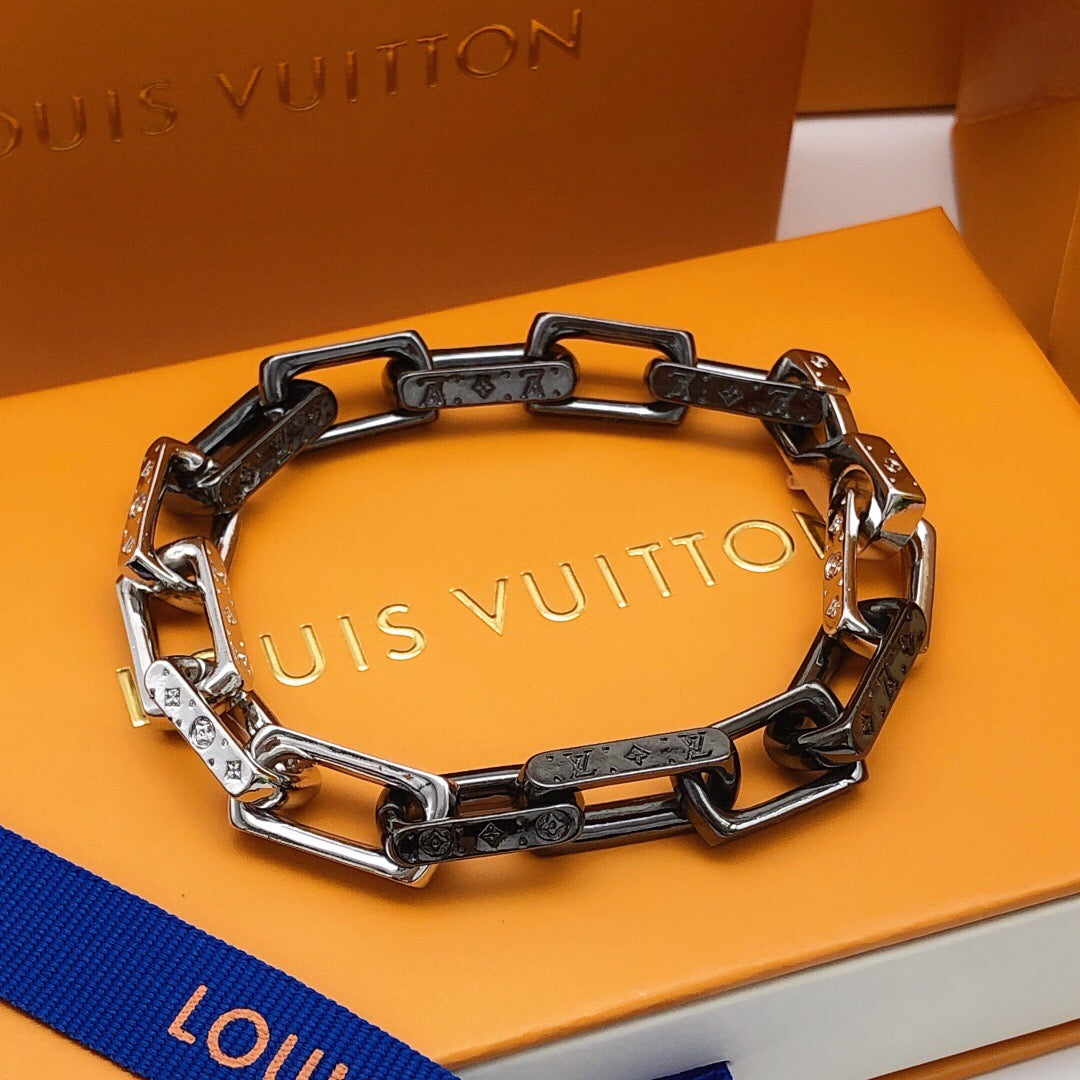 Geometric Emblem Bracelet in Polished Metal-Tone – Design 004 main product view
