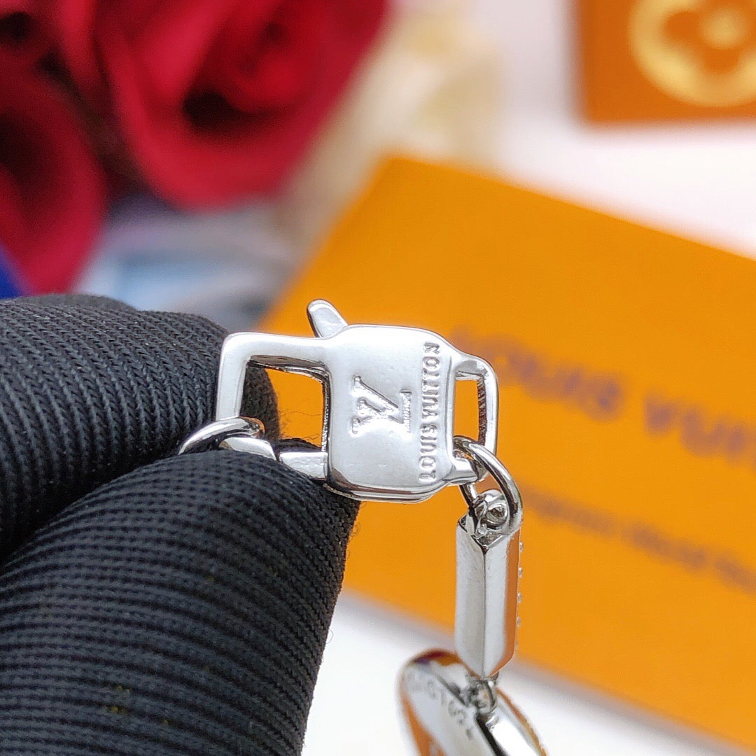 Geometric Emblem Bracelet in Silver-Tone – Silver Detail – Design 012 styled product view